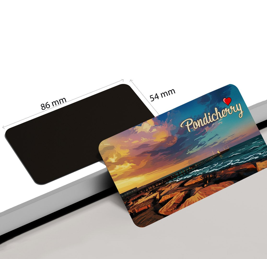 dhcrafts Rectangular Fridge Magnet Multicolor Tamil Nadu Pndicherry D1 Design Pack of 1 (8.6cm x 5.4cm)